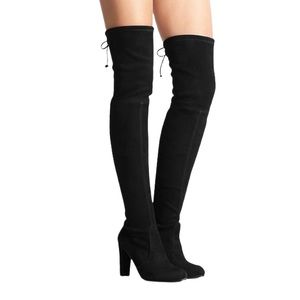 NEW Authentic Stuart Weitzman Women’s Black Suede Highland Over the Knee Boots